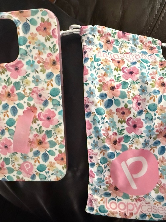 Loopy Case Accessories - Loopy Case - 16 Pro Max - Pastel Floral Phone Case with Pink Grip (Lefty grip)